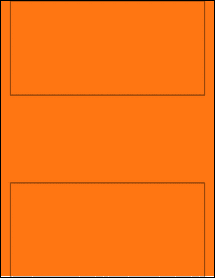 Sheet of 7.75" x 3.75" Fluorescent Orange labels