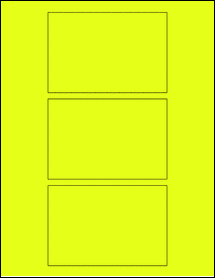 Sheet of 4.75" x 3.1983" Fluorescent Yellow labels