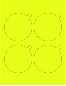 Sheet of 3' x 3' Fluorescent Yellow labels