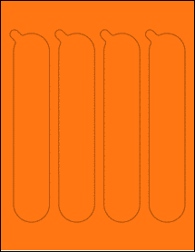 Sheet of 1' x 8' Fluorescent Orange labels