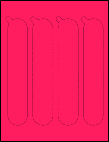 Sheet of 1' x 8' Fluorescent Pink labels