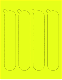 Sheet of 1' x 8' Fluorescent Yellow labels