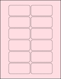 Sheet of 3" x 1.5" Pastel Pink labels