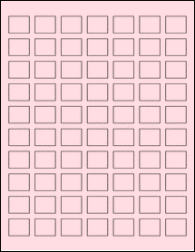 Sheet of 0.9" x 0.74" Pastel Pink labels