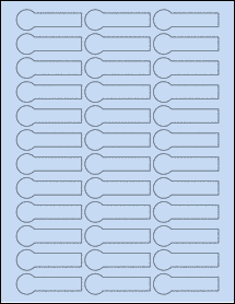 Sheet of 2.375" x 0.75" Pastel Blue labels