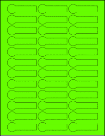 Sheet of 2.375" x 0.75" Fluorescent Green labels