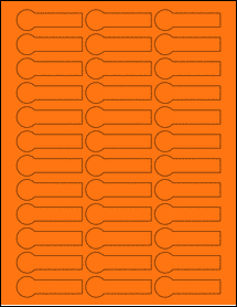 Sheet of 2.375" x 0.75" Fluorescent Orange labels
