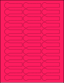 Sheet of 2.375" x 0.75" Fluorescent Pink labels
