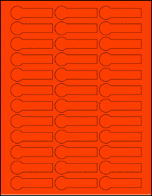 Sheet of 2.375" x 0.75" Fluorescent Red labels