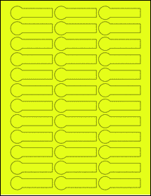 Sheet of 2.375" x 0.75" Fluorescent Yellow labels