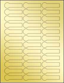 Sheet of 2.375" x 0.75" Gold Foil Inkjet labels