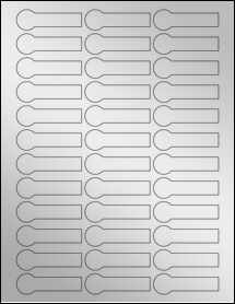 Sheet of 2.375" x 0.75" Silver Foil Laser labels