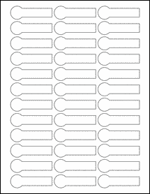 Sheet of 2.375" x 0.75" Removable White Matte labels