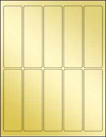 Sheet of 1.5" x 5" Gold Foil Inkjet labels