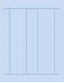 Sheet of 0.75" x 8.75" Pastel Blue labels