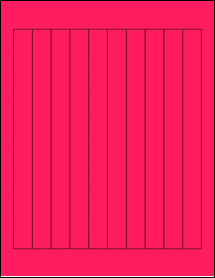 Sheet of 0.75" x 8.75" Fluorescent Pink labels