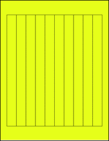 Sheet of 0.75" x 8.75" Fluorescent Yellow labels