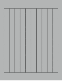 Sheet of 0.75" x 8.75" True Gray labels