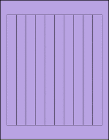 Sheet of 0.75" x 8.75" True Purple labels