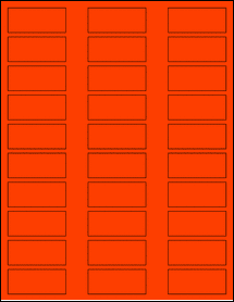 Sheet of 2.125" x 0.90625" Fluorescent Red labels