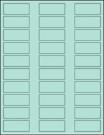 Sheet of 2.125" x 0.90625" Pastel Green labels