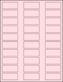 Sheet of 2.125" x 0.90625" Pastel Pink labels