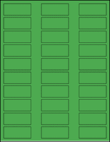 Sheet of 2.125" x 0.90625" True Green labels