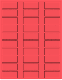 Sheet of 2.125" x 0.90625" True Red labels