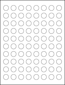 Sheet of 0.6875" Circle  labels