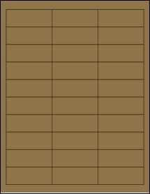 Sheet of 2.625" x 1" Brown Kraft labels