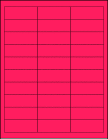 Sheet of 2.625" x 1" Fluorescent Pink labels