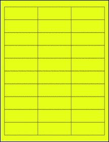 Sheet of 2.625" x 1" Fluorescent Yellow labels