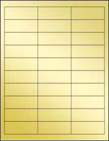 Sheet of 2.625" x 1" Gold Foil Laser labels