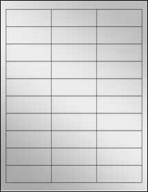 Sheet of 2.625" x 1" Silver Foil Inkjet labels