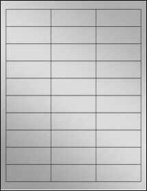Sheet of 2.625" x 1" Weatherproof Silver Polyester Laser labels