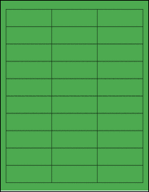 Sheet of 2.625" x 1" True Green labels