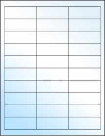 Sheet of 2.625" x 1" White Gloss Laser labels