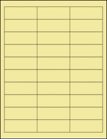 Sheet of 2.625" x 1" Pastel Yellow labels