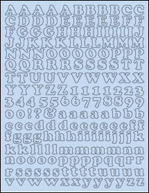Sheet of 0.6903" x 0.5786" Pastel Blue labels