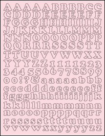 Sheet of 0.6903" x 0.5786" Pastel Pink labels