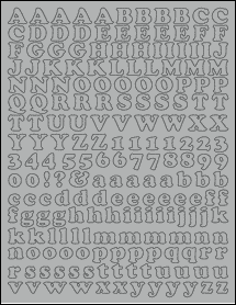Sheet of 0.6903" x 0.5786" True Gray labels