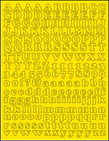 Sheet of 0.6903" x 0.5786" True Yellow labels