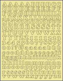 Sheet of 0.6903" x 0.5786" Pastel Yellow labels