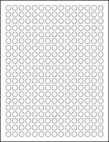 Sheet of 0.3937" Circle Blockout labels