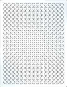 Sheet of 0.3937" Circle Clear Gloss Inkjet labels