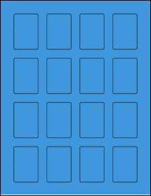 Sheet of 1.375" x 2" True Blue labels