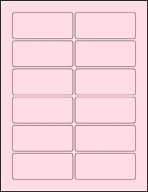 Sheet of 3.5" x 1.5" Pastel Pink labels