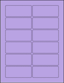 Sheet of 3.5" x 1.5" True Purple labels