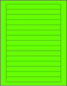 Sheet of 7" x 0.6689" Fluorescent Green labels