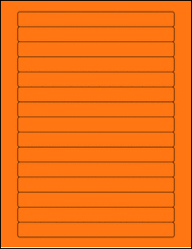 Sheet of 7" x 0.6689" Fluorescent Orange labels